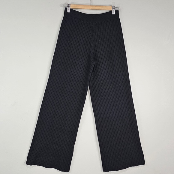 REVOLVE Dreamers Black Wide Leg Ribbed Pants Sz. M/L - Picture 5 of 8